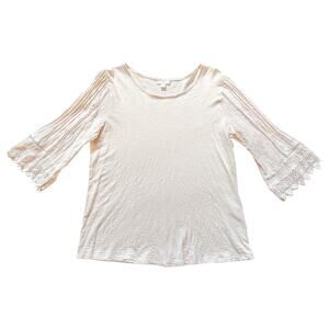 J. Jill Cream Blouse with Lace Sleeves